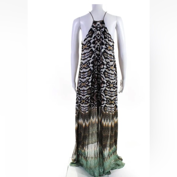 CAMILLA silk sheer overlay maxi dress in Eyasi Stillness 1 XS S - Picture 4 of 7